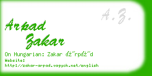 arpad zakar business card